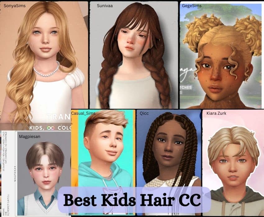 17+ Beyond Cute Sims 4 Kids Hair cc (Maxis-Match & Alpha Child Hairstyles)