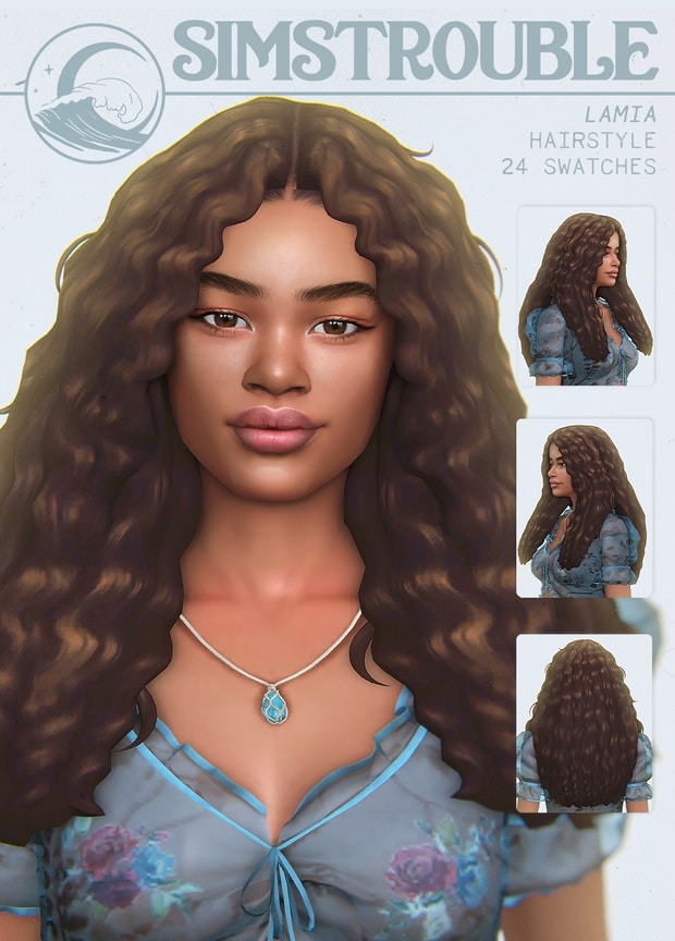 sims 4  voluminous curly hair cc