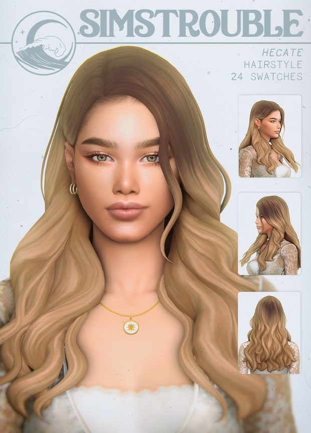 long wavy hairstyle for sims 4