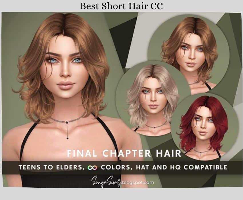 brunette female sims with short hair custom content