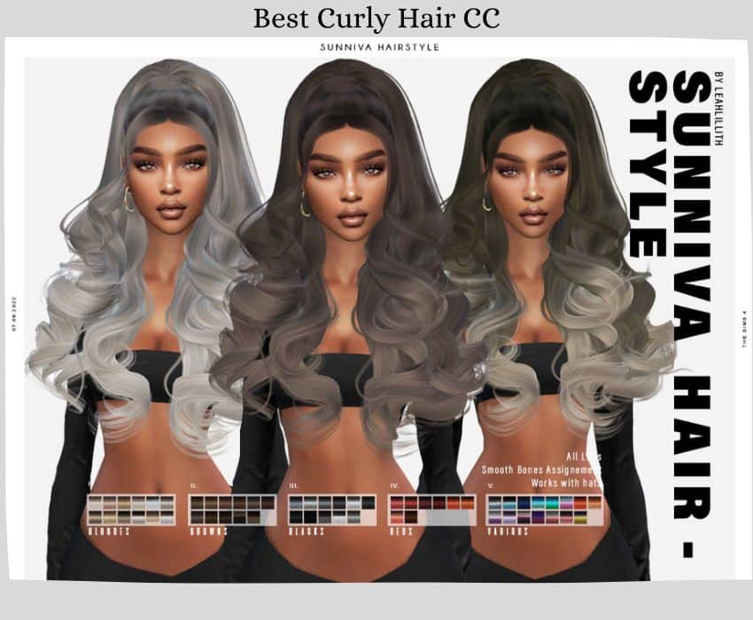 female sims with half up half down curled hairstyles
