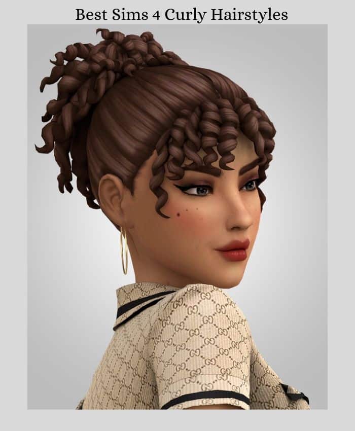 girl sim with curly hair and curly bangs