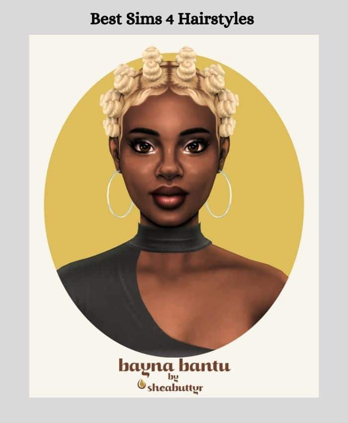 sims 4 sim with short hairstyle knots 