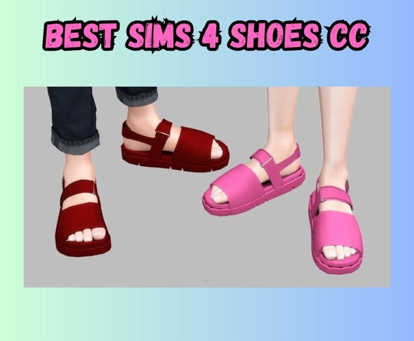 sims 4 cc leather textured sandals