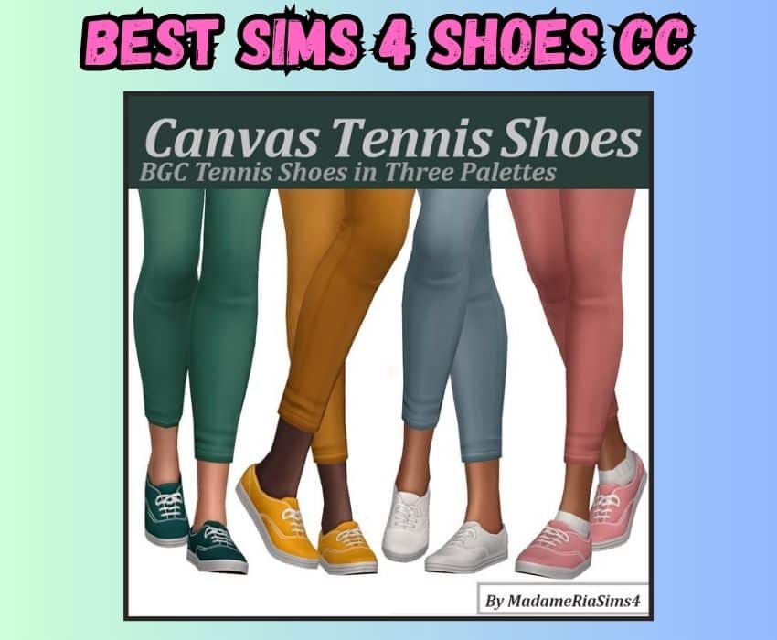 sims 4 canvas tennis shoes in different colors