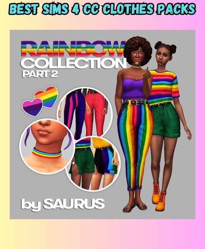 Sims 4 rainbow clothes pack