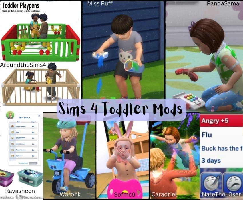 Sims 4 toddler mods collage