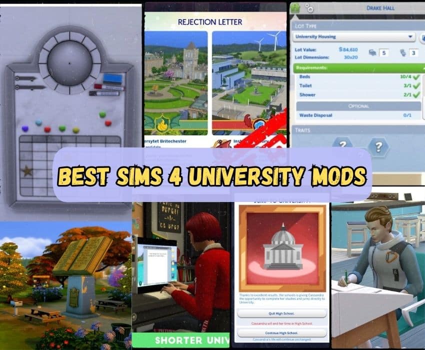 sims 4 university mods collage