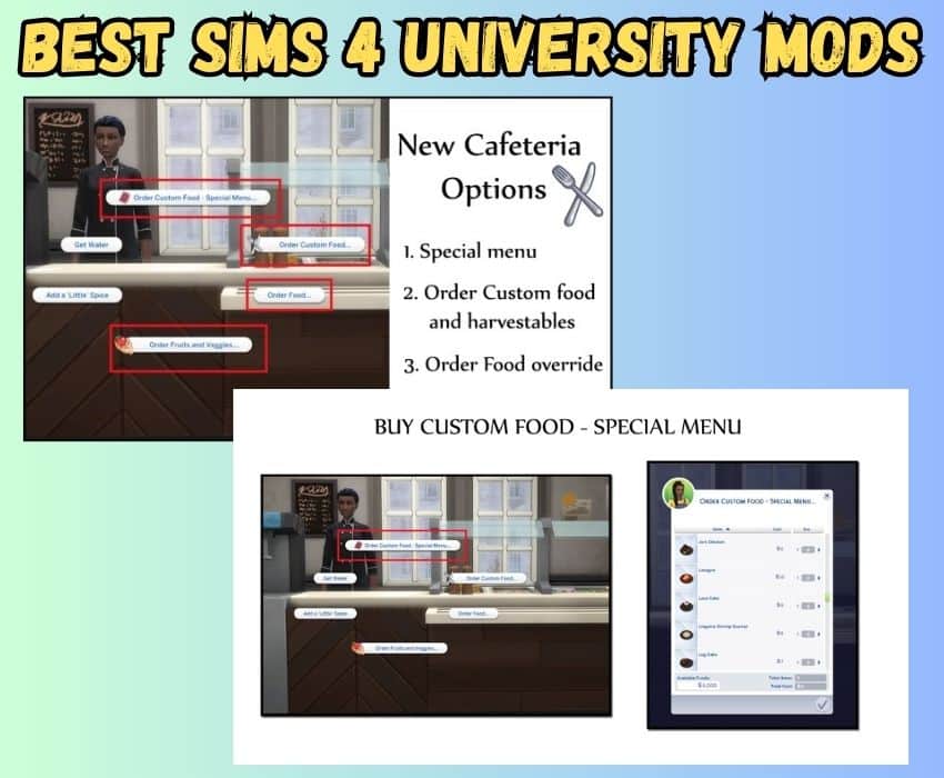 Sims 4 University Mods cafeteria