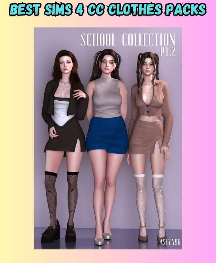 Sims 4 school collection clothes pack