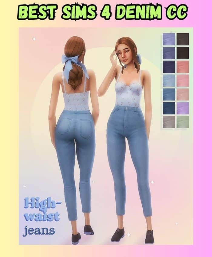 19+ Must-Have Sims 4 Jeans CC - The Perfect Sims 4 Denim! - Glitchy Bug ...