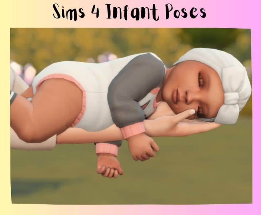 sim baby being held up with one hand