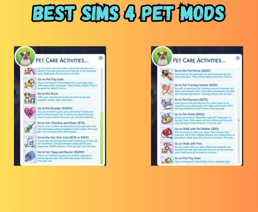 sims 4 pet care activities mod 