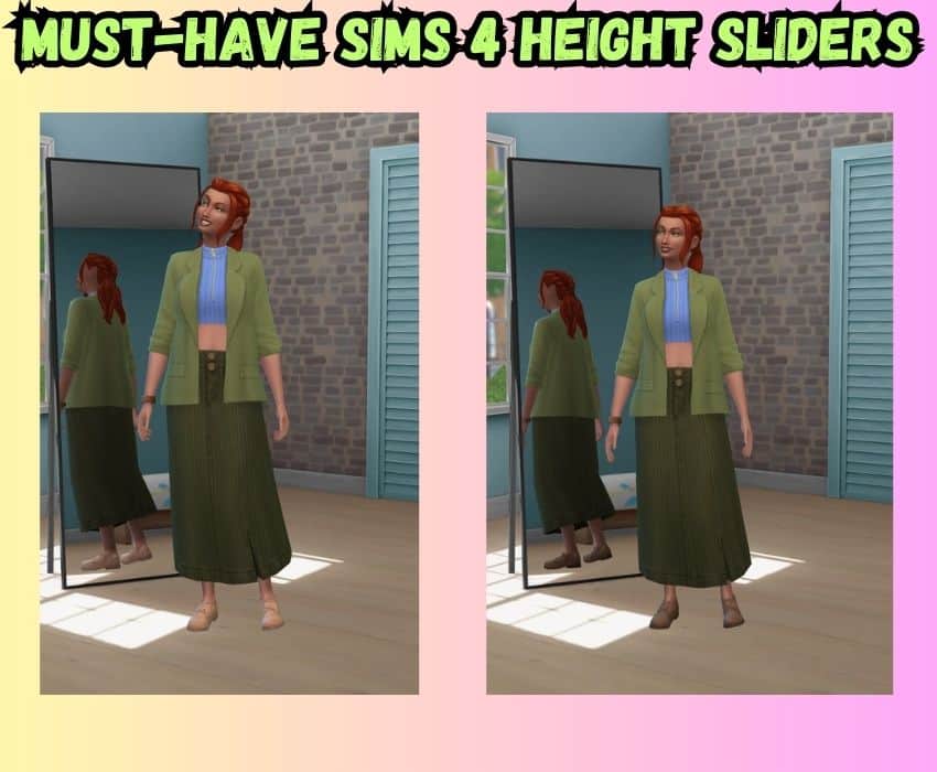sims 4 height slider tall sim and shorter sim 