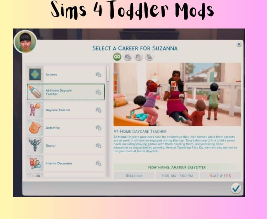 sims 4 daycare career 