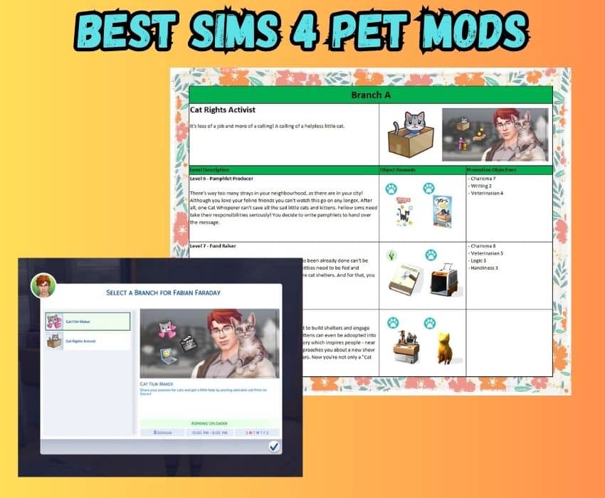 sims 4 cat whisperer career mod