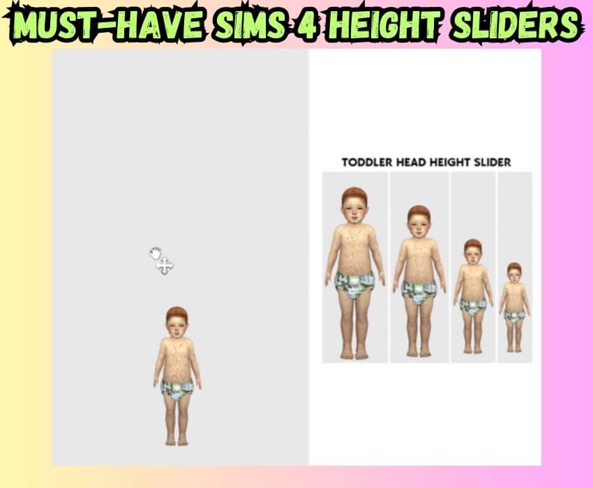 Sims 4 toddler head height slider