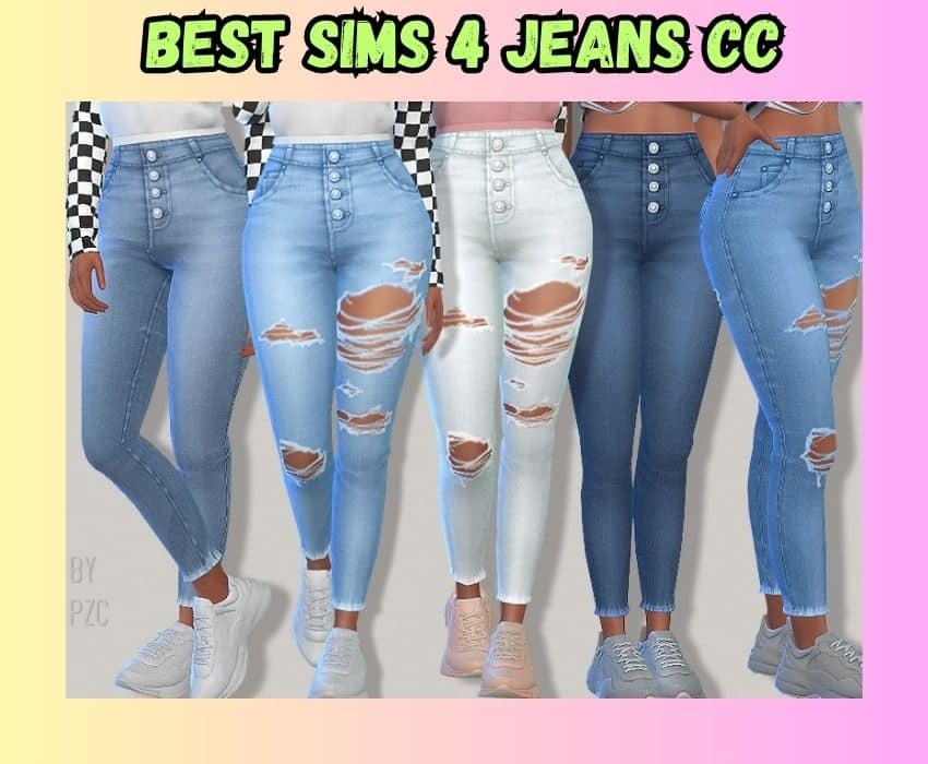 19+ Must-Have Sims 4 Jeans CC 2024 (Baggy Jeans, Mom Jeans, Ripped ...