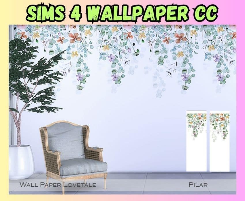 sims 4 wall with flowers 