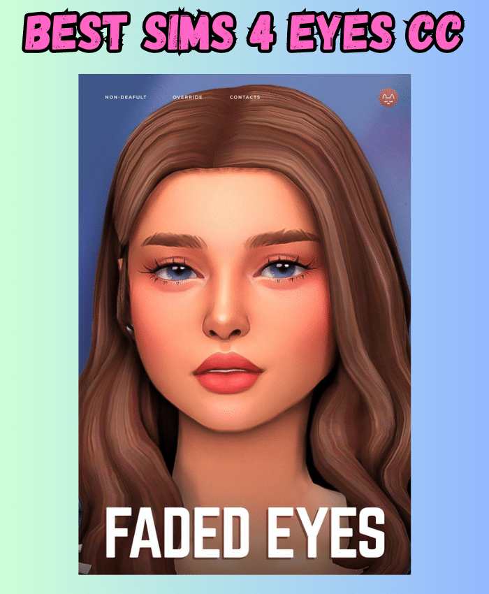 brunette sim with blue eyes and pink lips