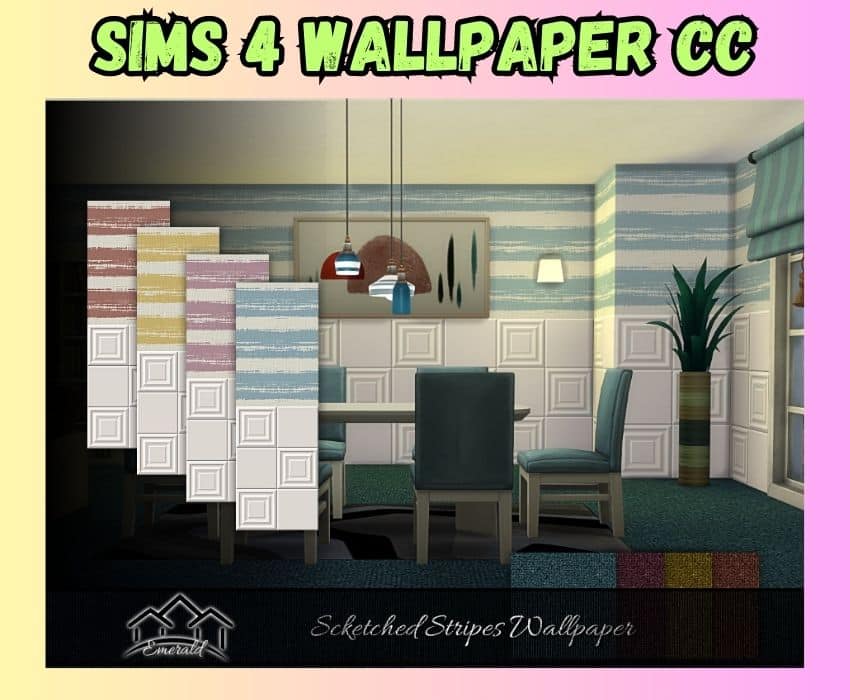 sims 4 wall cc with paint marks and white wood panels underneath