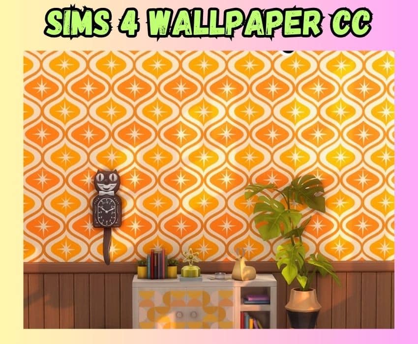 sims 4 groovy wallpaper cc 70s style