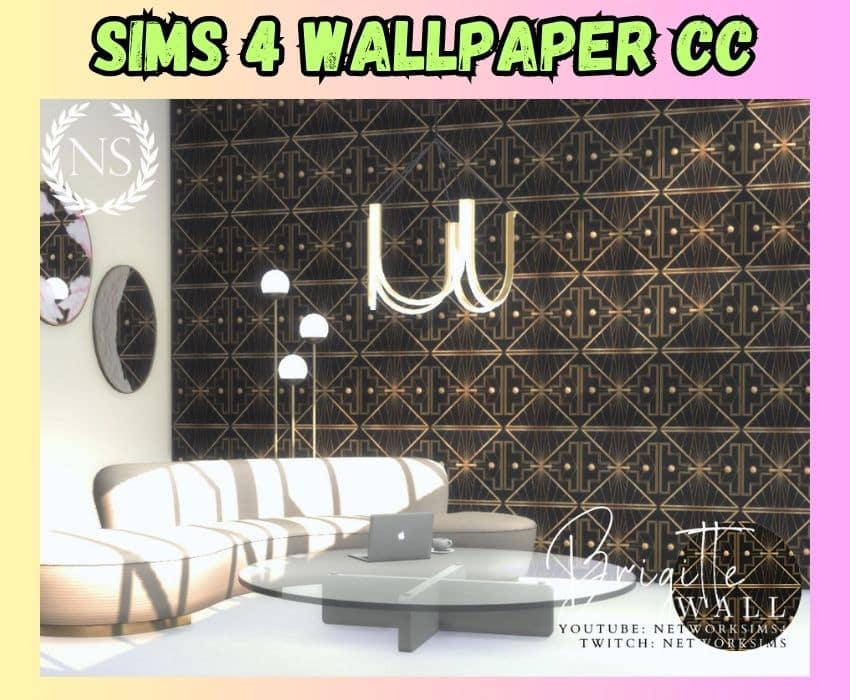 sims 4 wall with black and gold modern walls 