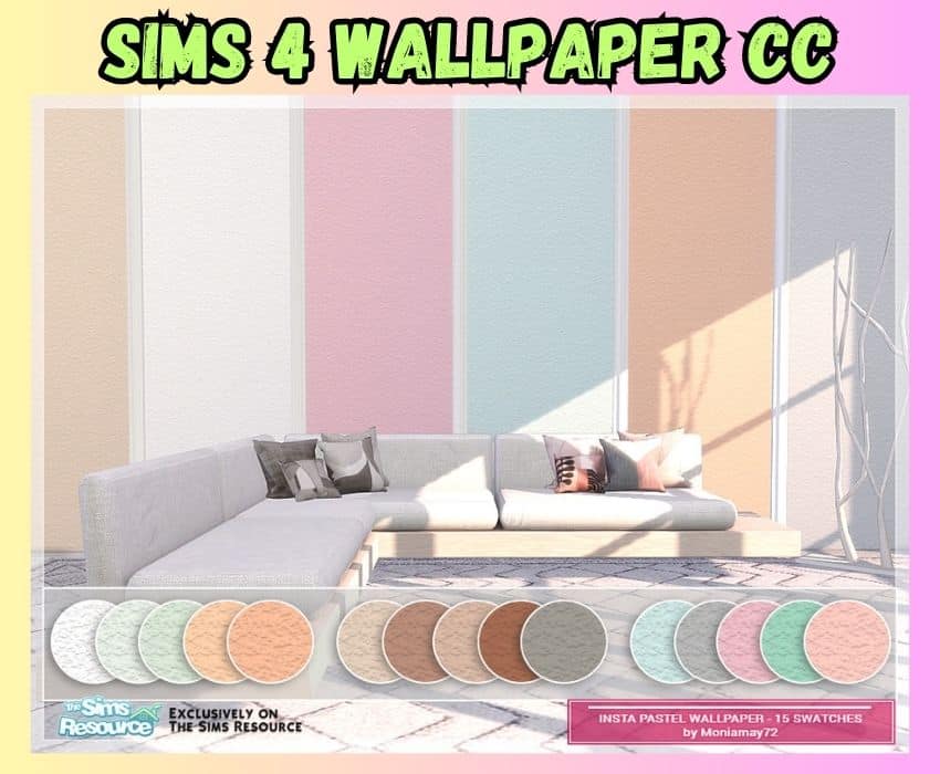 sims 4 bright color wallpaper cc