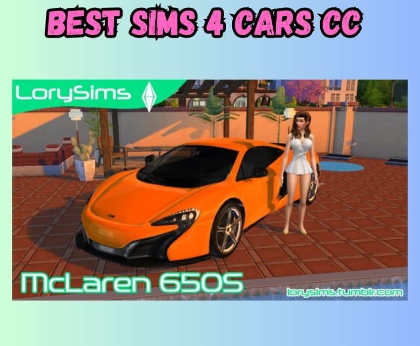 An Orange McLaren 650S vehicle made for Sims 4 Cars CC. 