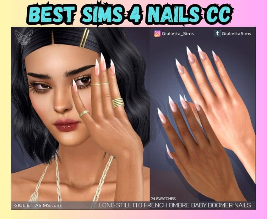 sims 4 french ombre nails