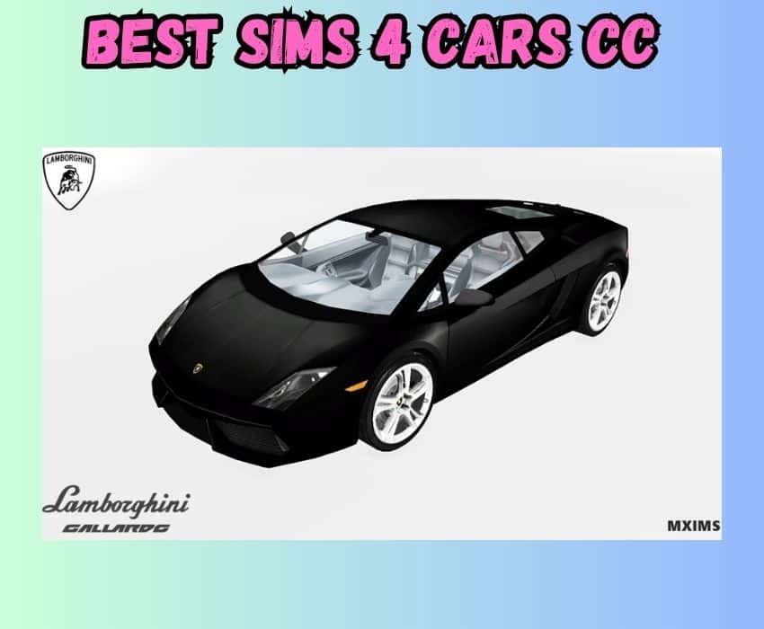 A black 2010 Lamborghini Gallardo for Sims 4 Cars Custom Content 