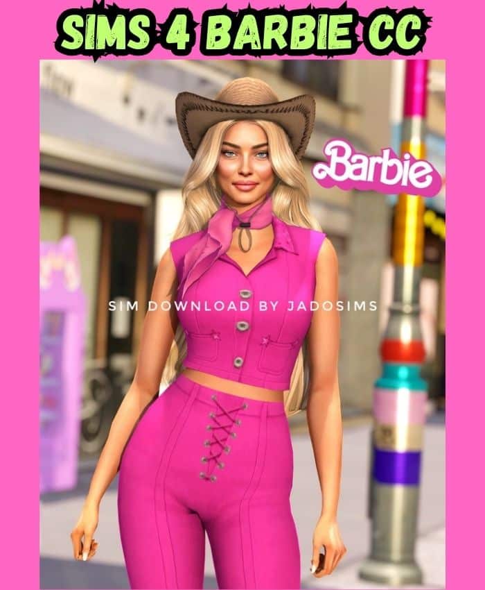 Barbie sim in pink western outfit