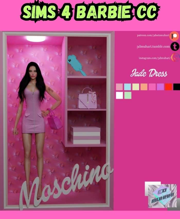 Sims 4 moschino x barbie collection dress