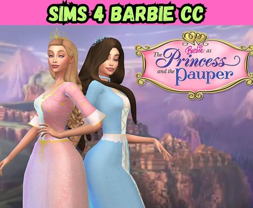 sims 4 princess and the pauper barbie dresses