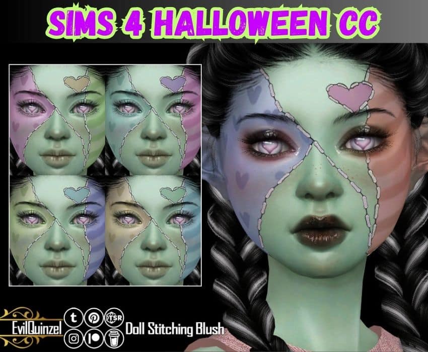 sims 4 doll stitch makeup 