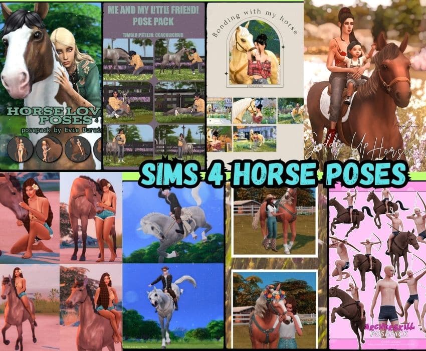 29+ Amazing Sims 4 Horse Poses (Foal Poses, Show Horse Poses, & Rider Poses)