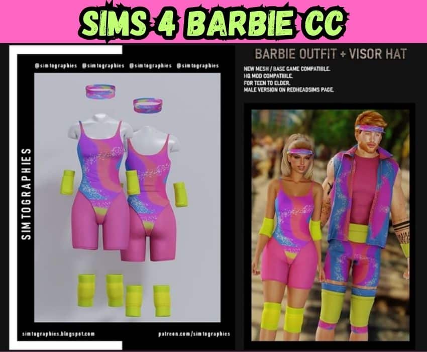 Sims 4 barbie and ken workout cc