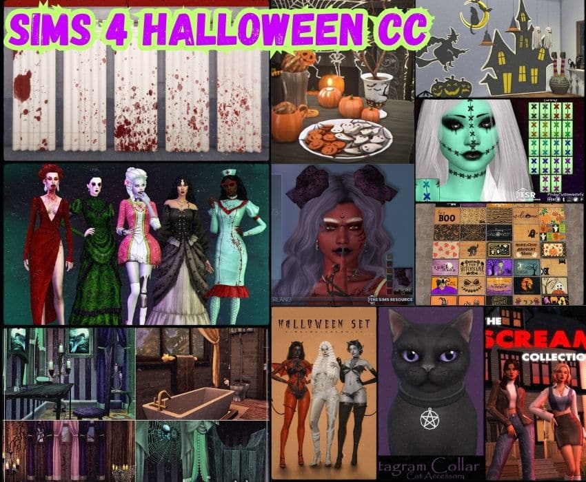 sims 4 halloween cc collage