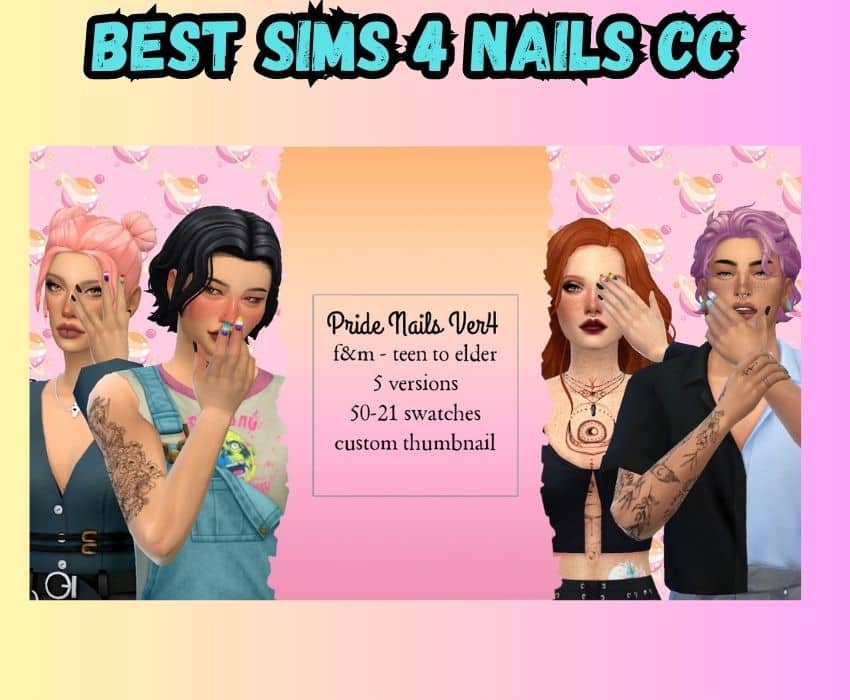 sims 4 pride nails cc