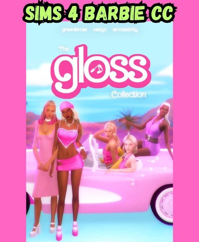 Sims 4 Gloss collection cc pack of pink outfits on sims