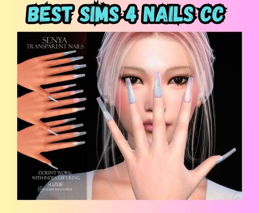 sims 4 glossy long nails cc