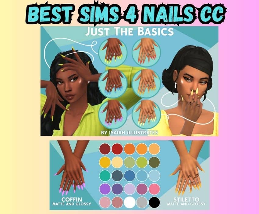 sims 4 just the basics nails cc