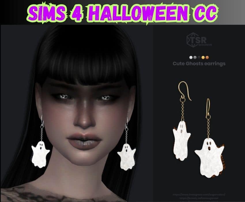 sims 4 halloween ghost earrings