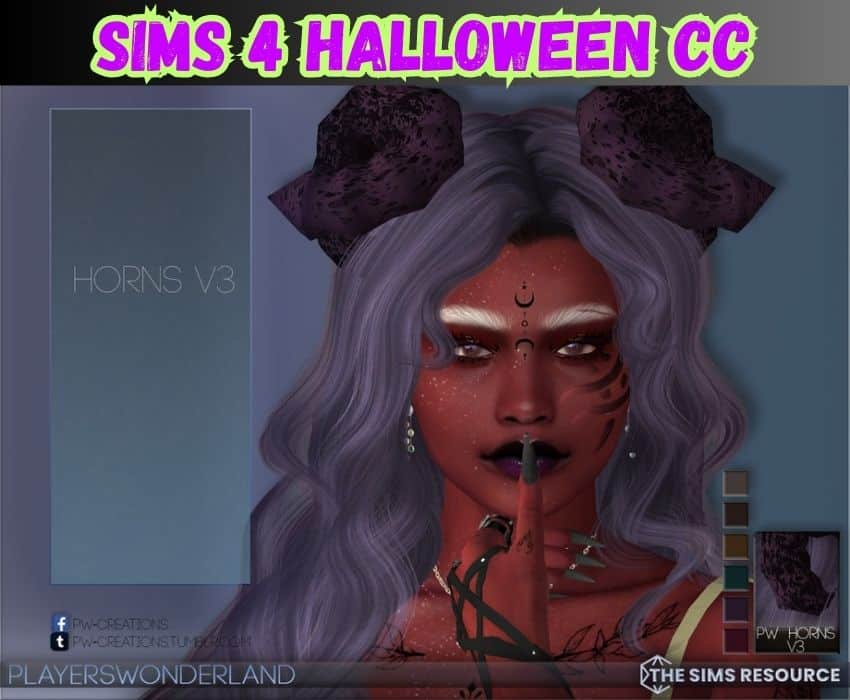 sims 4 halloween horns cc