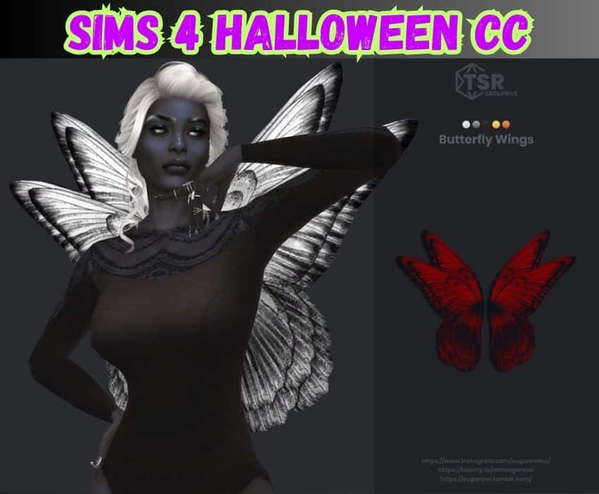 sims 4 dark butterfly wings costume