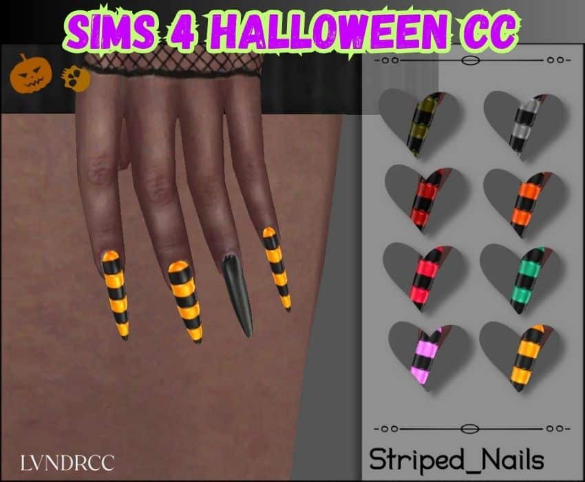 sims 4 halloween nail art cc