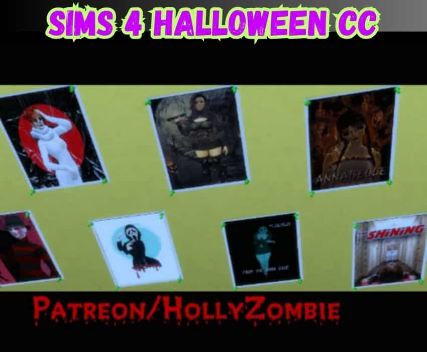 sims 4 halloween wall art cc