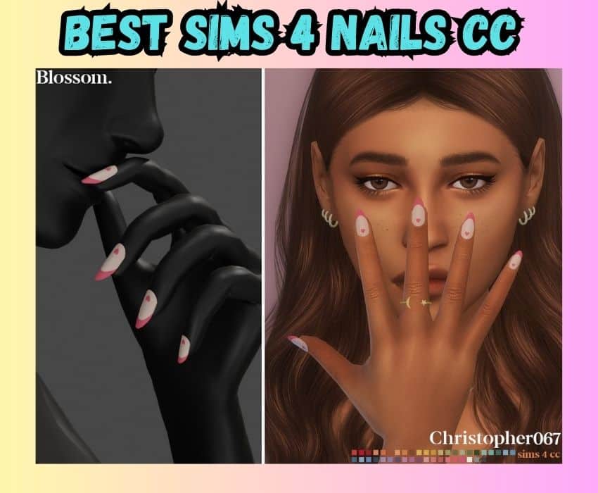 sims 4 nail art cc with hearts