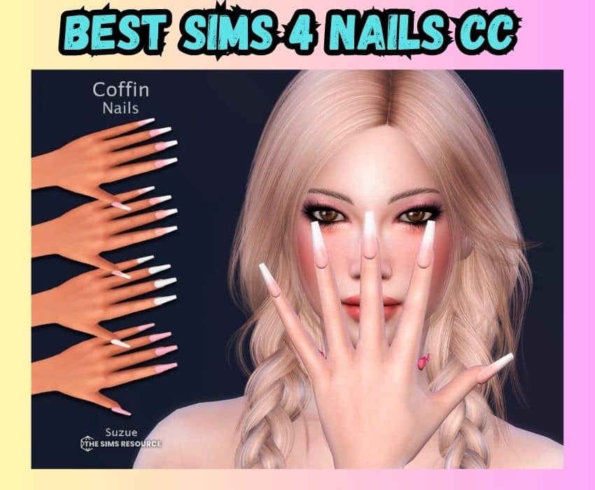 sims 4 french tip nails cc