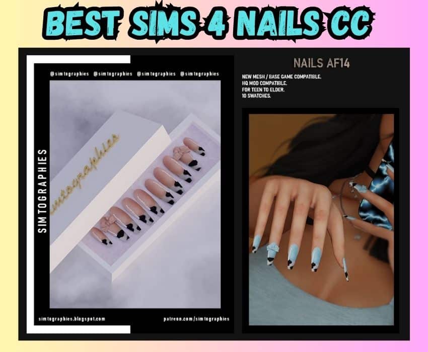 sims 4 cow print nails